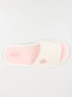 Chausson mule ouverte femme ecru (36-41)