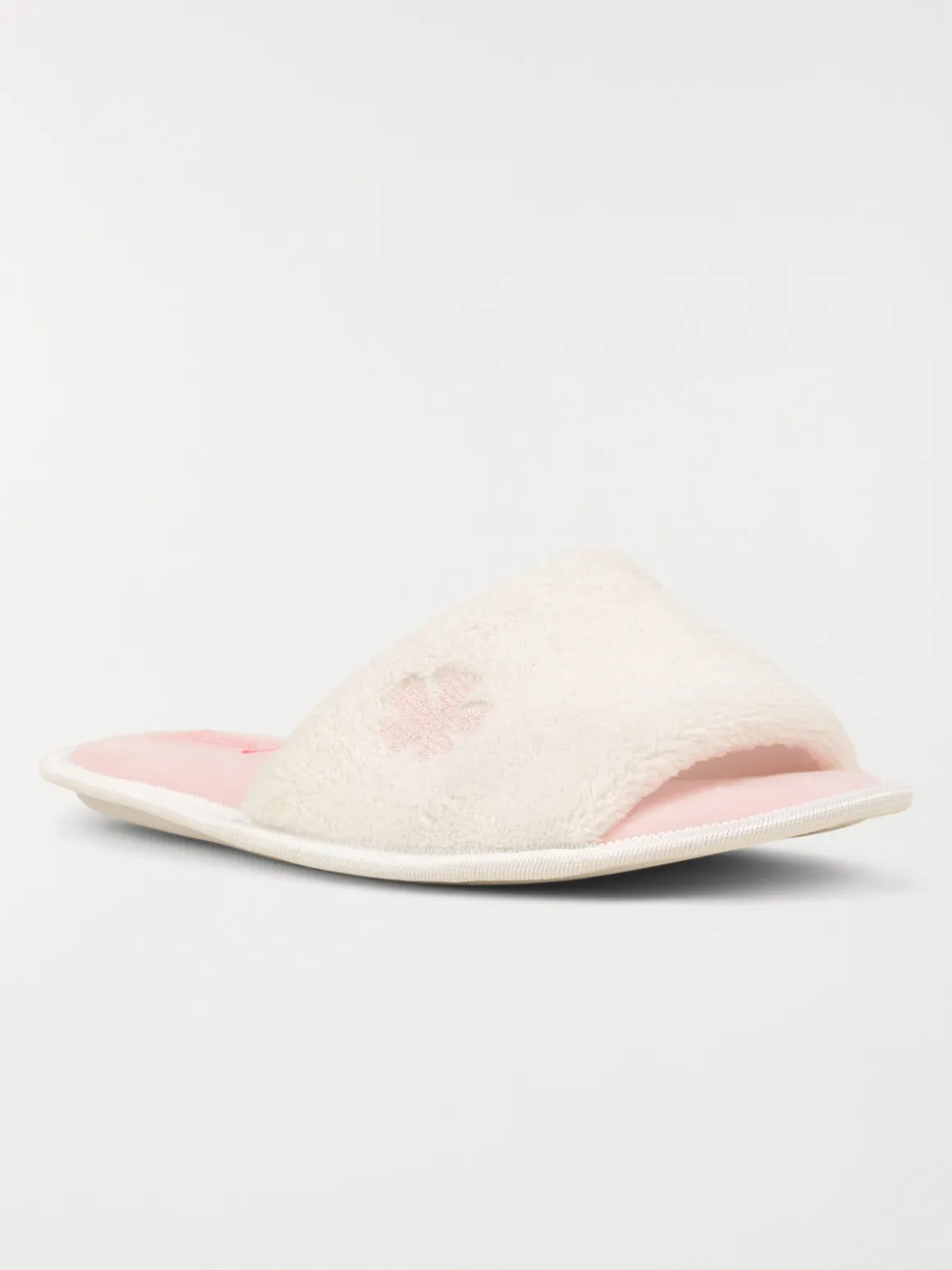 Chausson mule ouverte femme ecru (36-41)