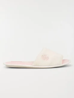 Chausson mule ouverte femme ecru (36-41)