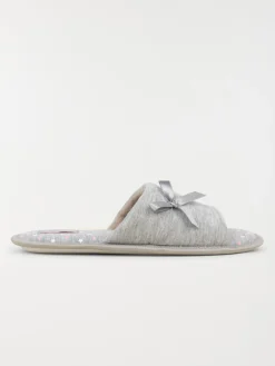 Chausson mule ouverte grise (37-42)