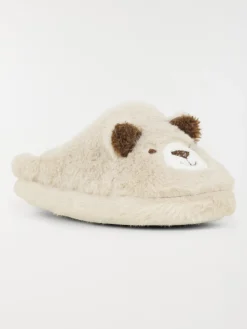 Chausson ourson fille beige (31-35)