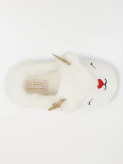 Chausson renne 3D blanc fille (31-35)