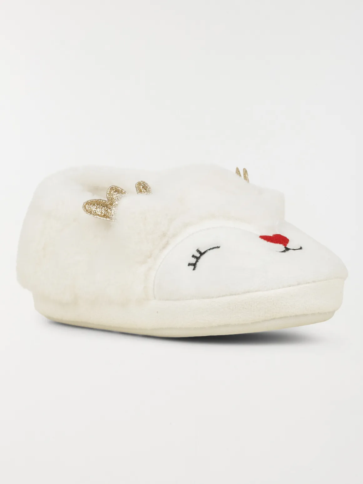 Chausson renne 3D blanc fille (31-35)
