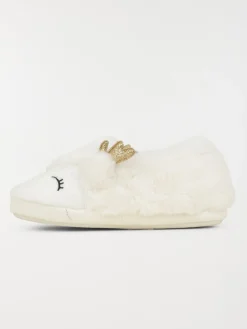 Chausson renne 3D blanc fille (31-35)