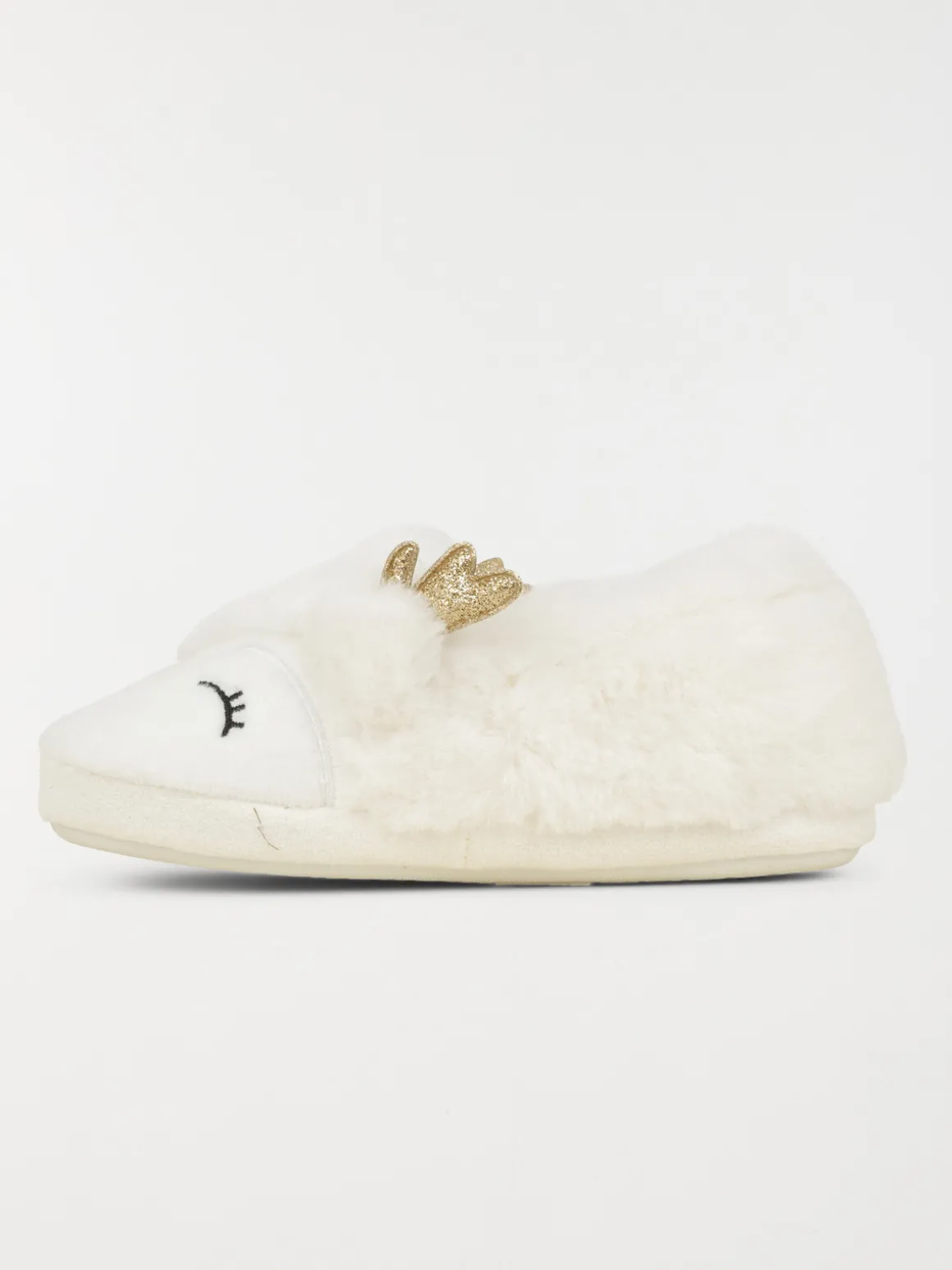 Chausson renne 3D blanc fille (31-35)
