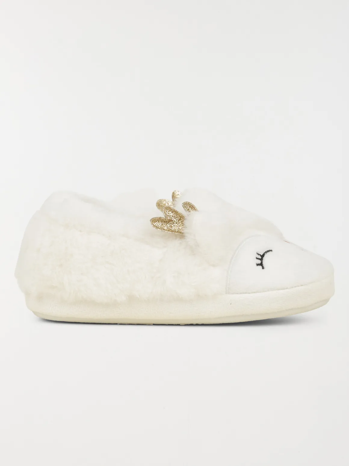 Chausson renne 3D blanc fille (31-35)