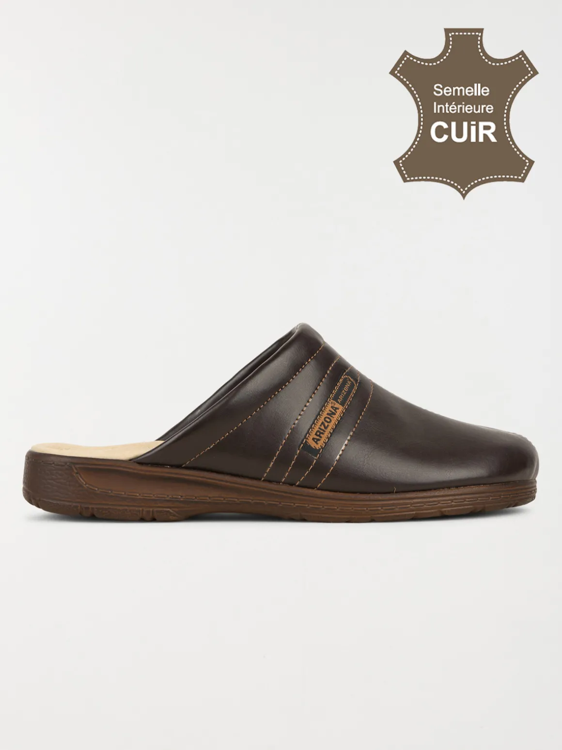 Chausson sabot homme marron (40-46)