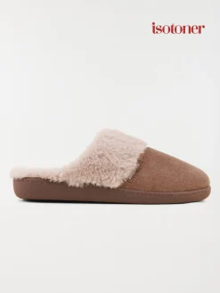 Chausson taupe Isotoner femme (36-41)