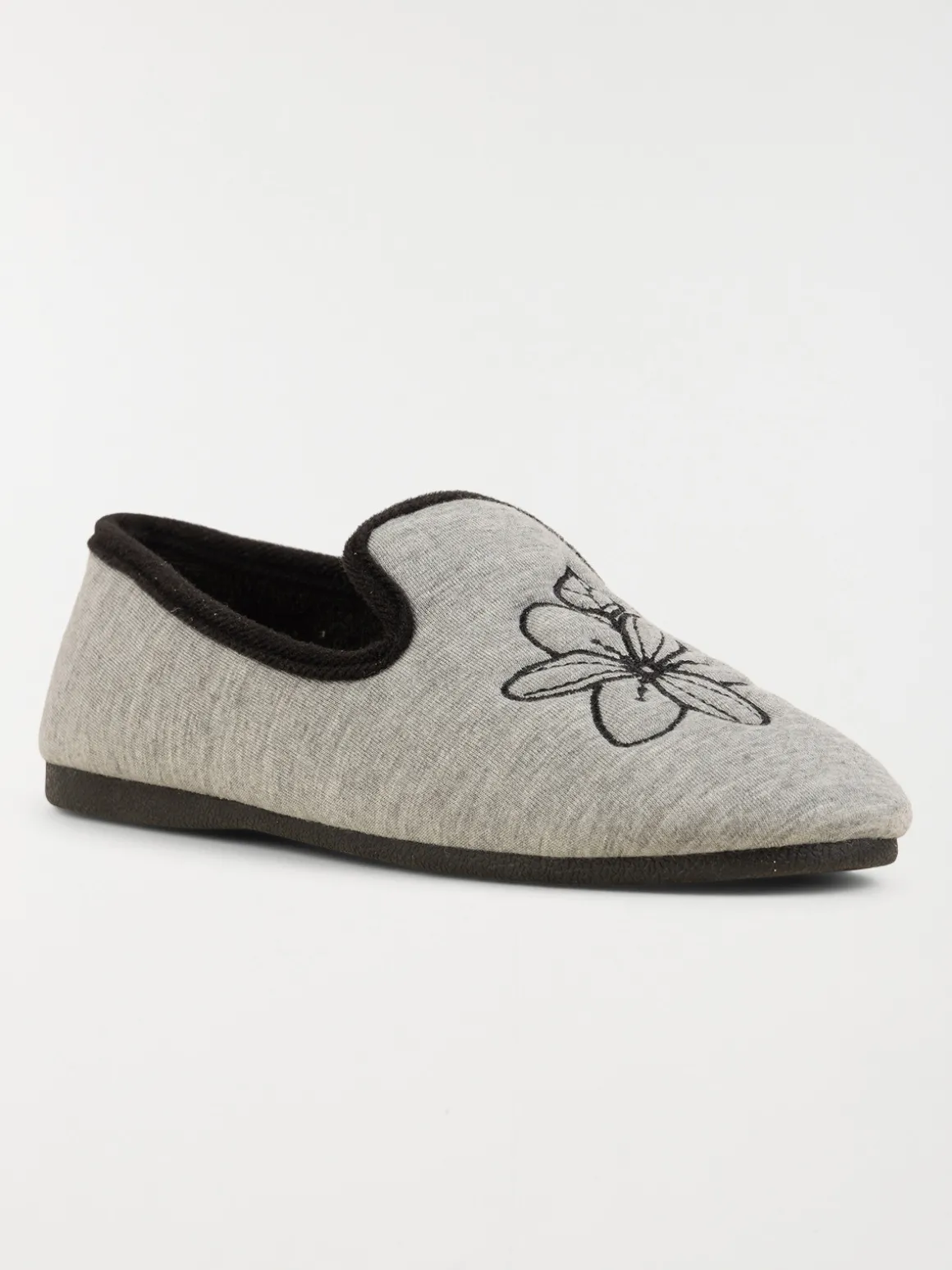 Chaussons brodés fleurs femme (36-41)