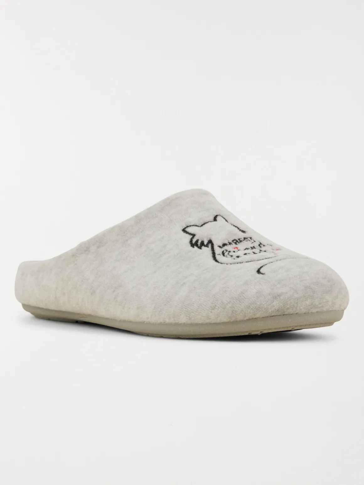 Chaussons chat brodé femme (36-41)