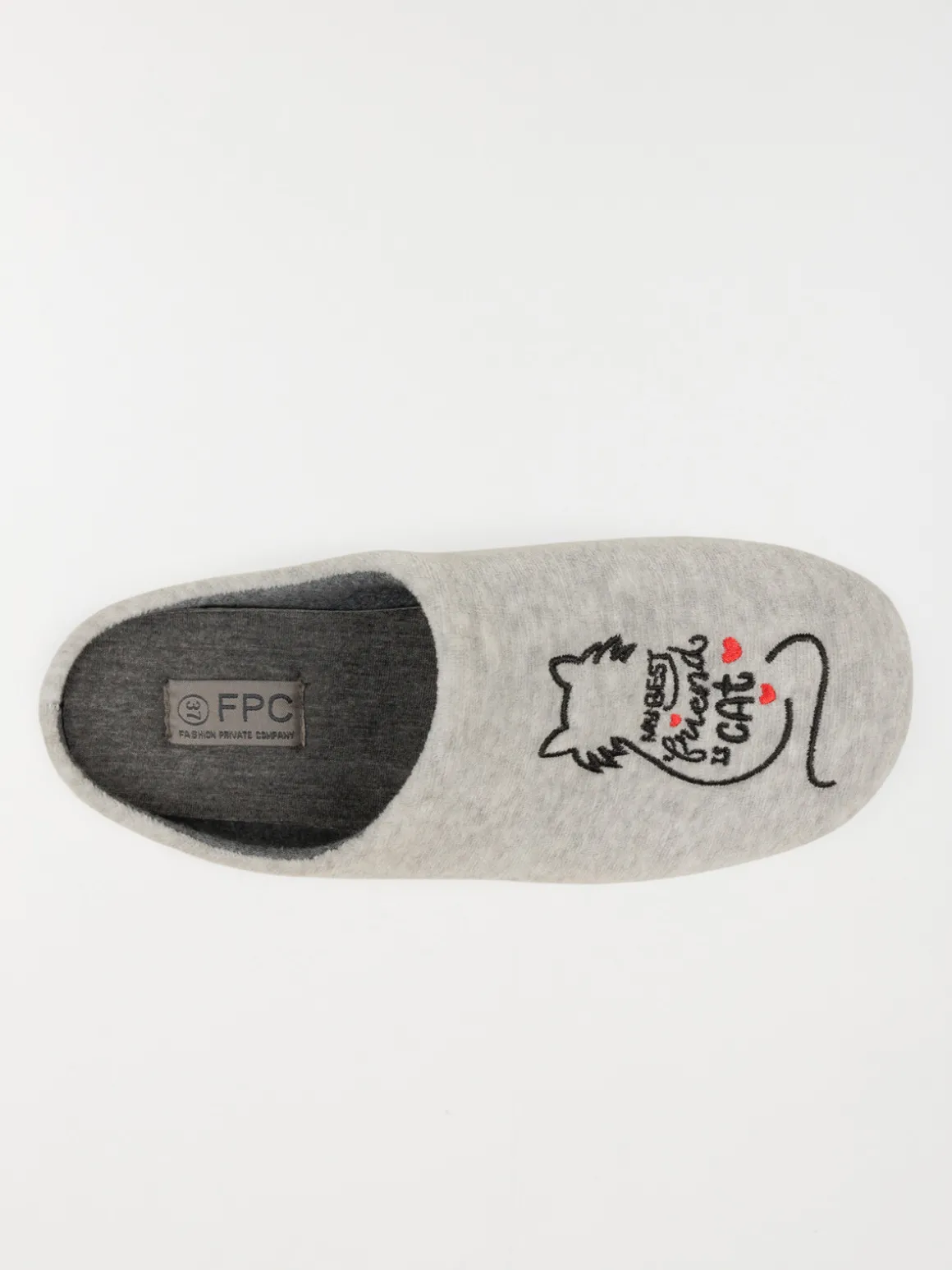 Chaussons chat brodé femme (36-41)