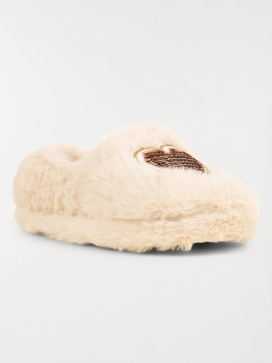 Chaussons coeur fille beige (31-35)