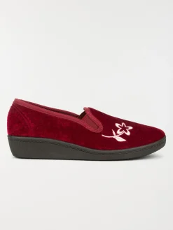 Chaussons femme broderies fleurs (36-41)