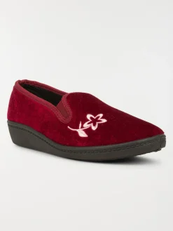 Chaussons femme broderies fleurs (36-41)
