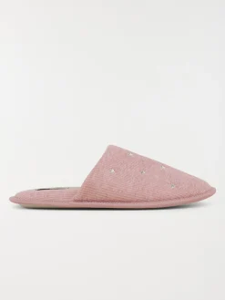 Chaussons femme coeurs brodés (36-41)