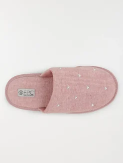 Chaussons femme coeurs brodés (36-41)