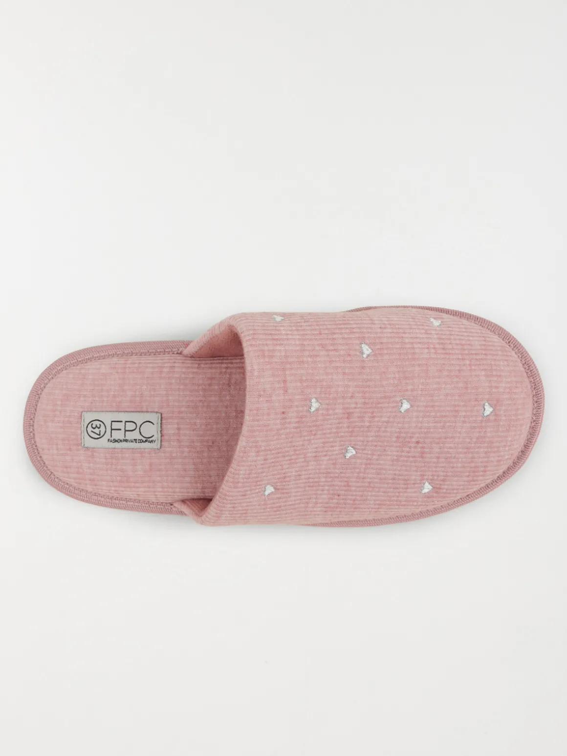 Chaussons femme coeurs brodés (36-41)