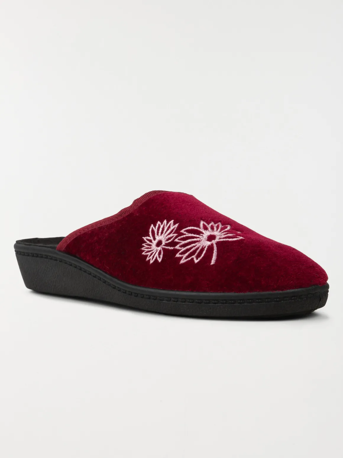 Chaussons fleurs brodées femme (36-41)