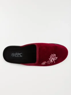 Chaussons fleurs brodées femme (36-41)