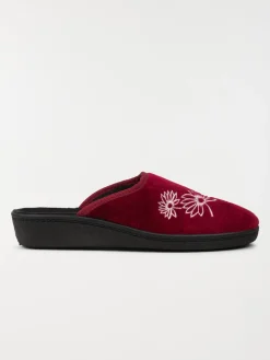 Chaussons fleurs brodées femme (36-41)