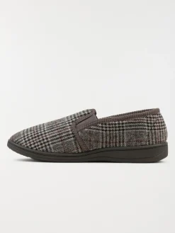 Chaussons gris à carreaux homme (40-46)