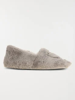 Chaussons gris coeur femme (36-41)