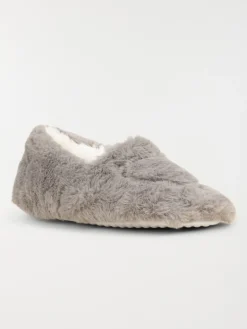 Chaussons gris coeur femme (36-41)