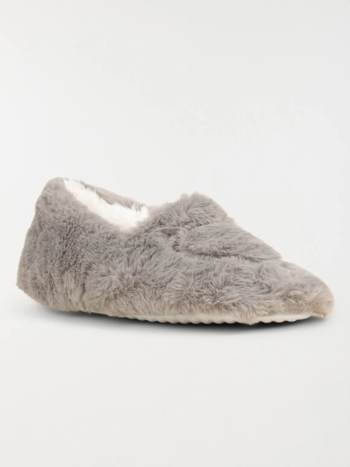 Chaussons gris coeur femme (36-41)