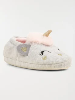 Chaussons gris licorne 3d fille (31-35)