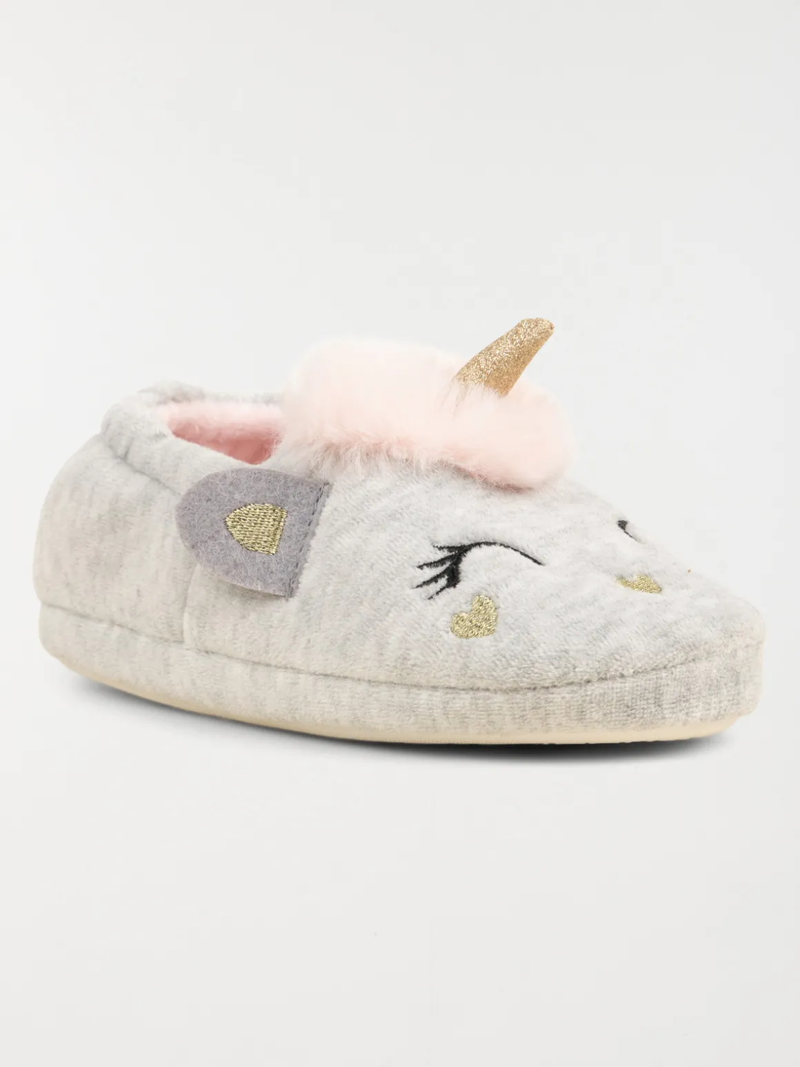 Chaussons gris licorne 3d fille (31-35)