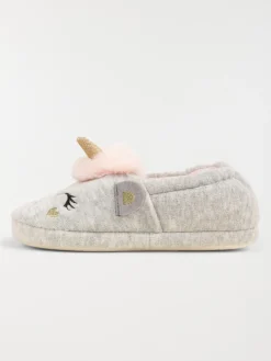Chaussons gris licorne 3d fille (31-35)