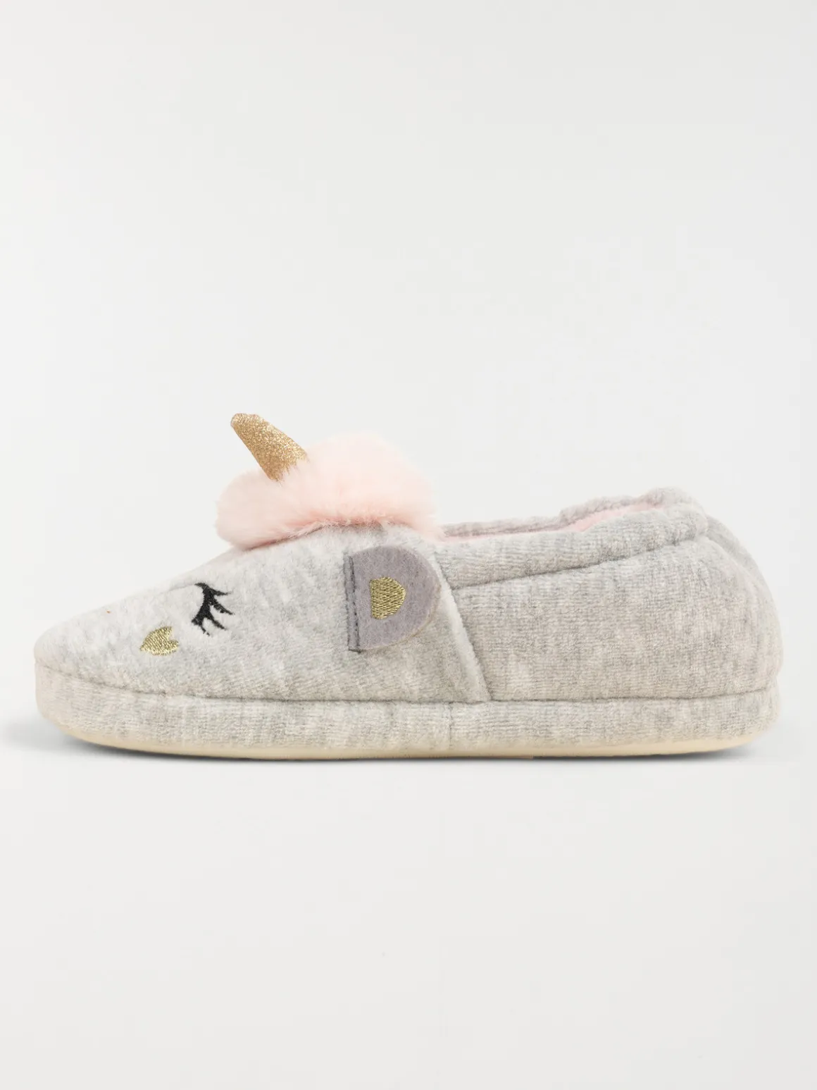 Chaussons gris licorne 3d fille (31-35)