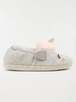 Chaussons gris licorne 3d fille (31-35)