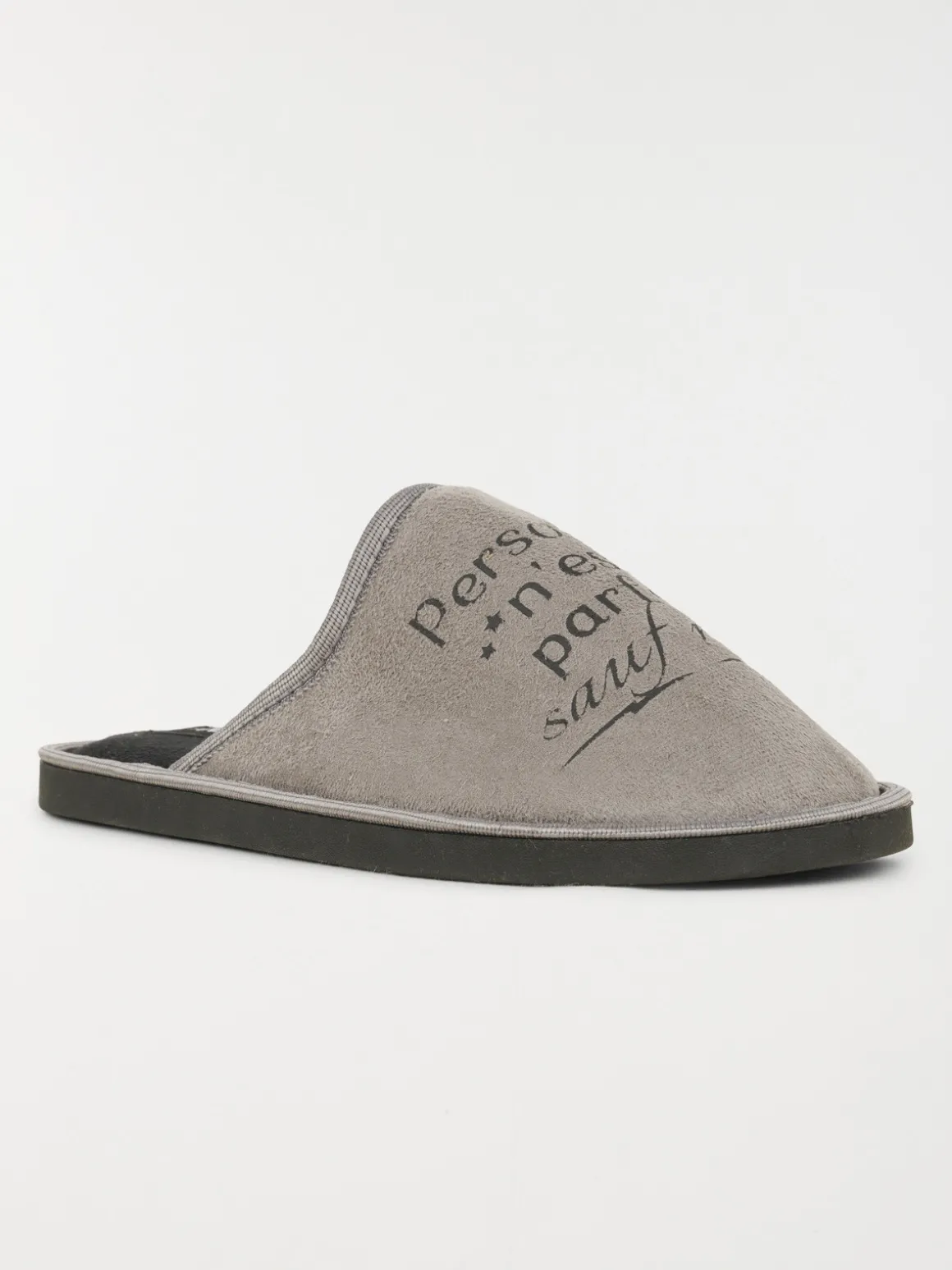 Chaussons gris messages homme (40-46)