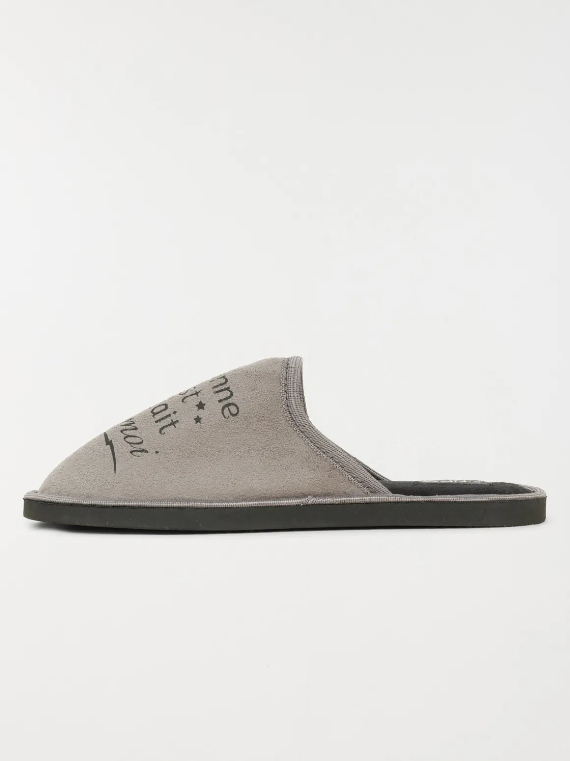 Chaussons gris messages homme (40-46)