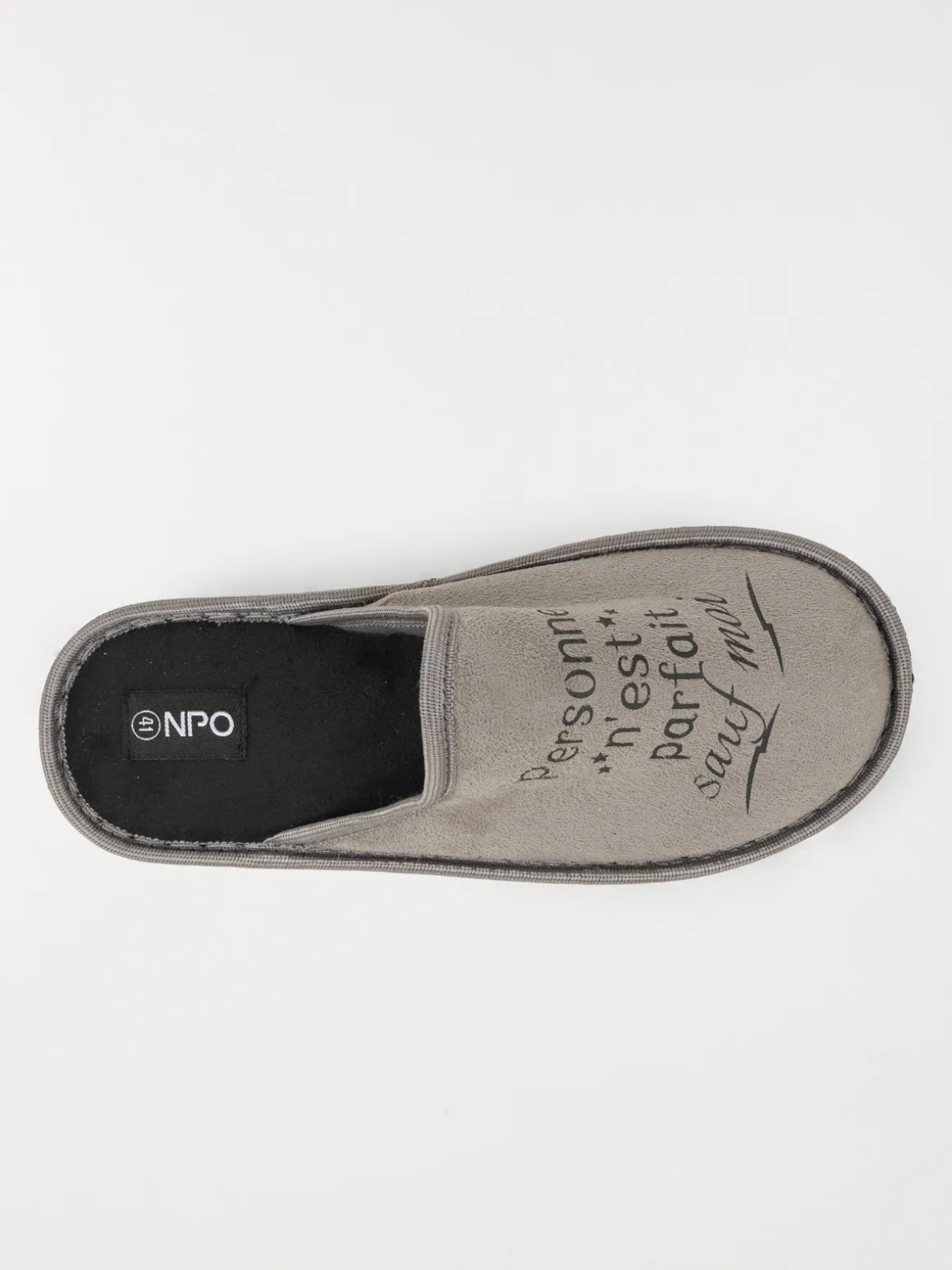 Chaussons gris messages homme (40-46)