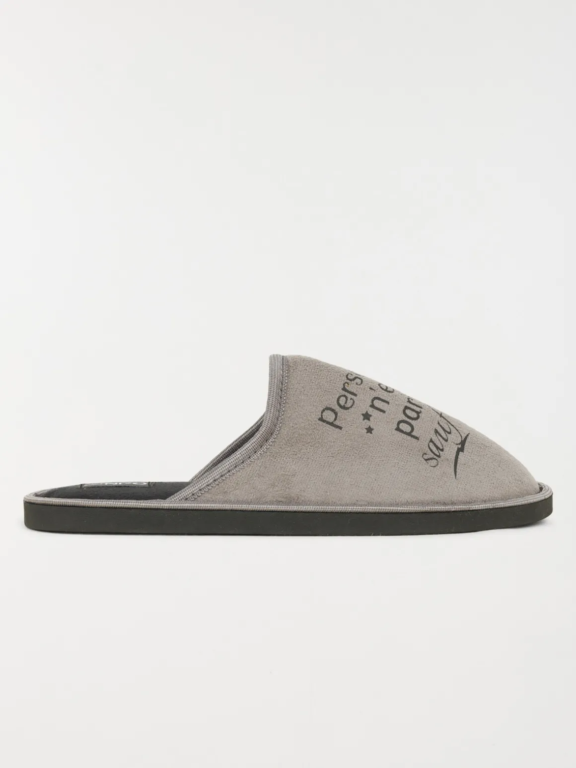Chaussons gris messages homme (40-46)