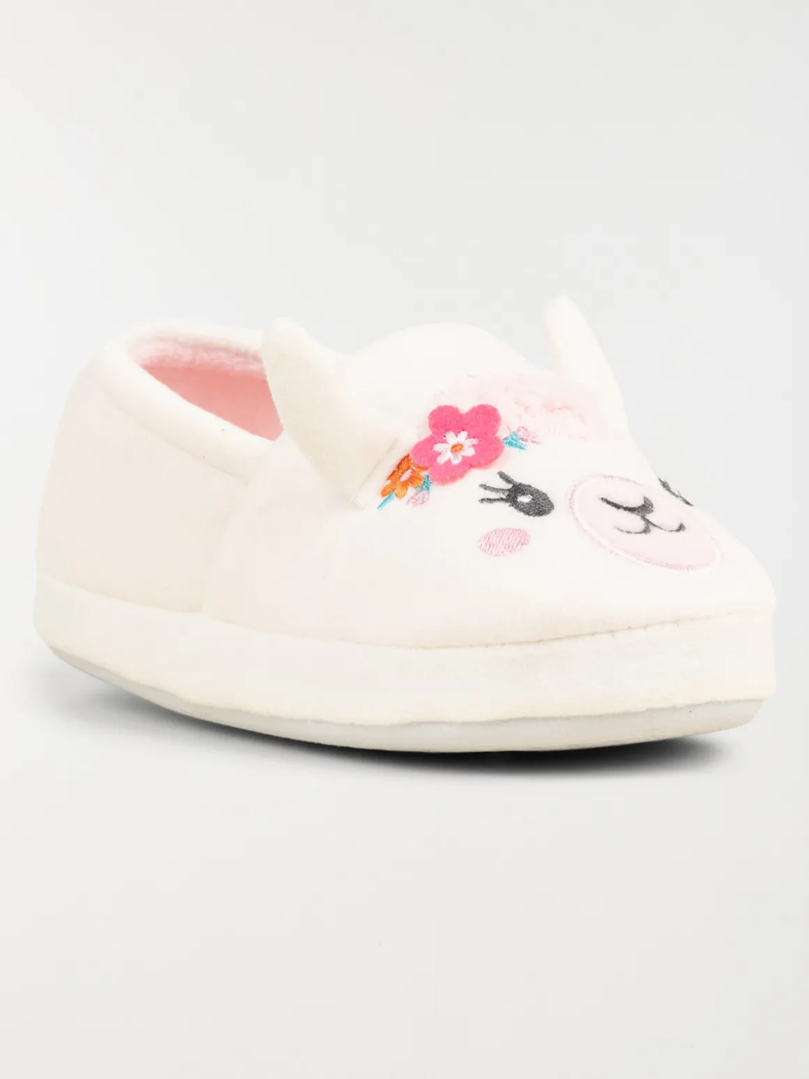 Chaussons lama 3D blanc fille (31-35)