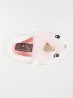 Chaussons licorne blanc fille (24-30)
