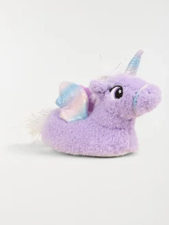Chaussons licorne lilas fille (24-31)