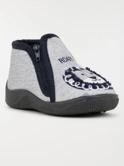 Chaussons lions gris garçon (19-23)