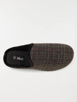 Chaussons marrons carreaux homme (41-46)