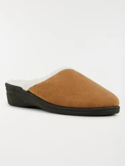 Chaussons mules femme camel (36-41)
