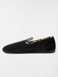 Chaussons noir léopard femme (36-41)
