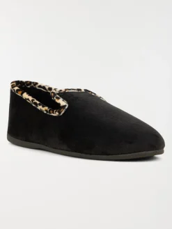 Chaussons noir léopard femme (36-41)