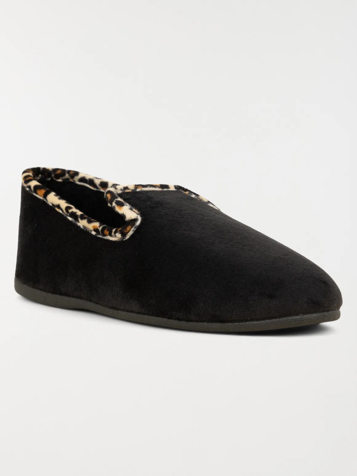 Chaussons noir léopard femme (36-41)