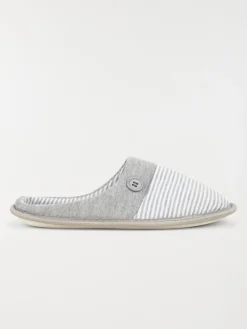 Chaussons rayés et boutons femme (37-42)