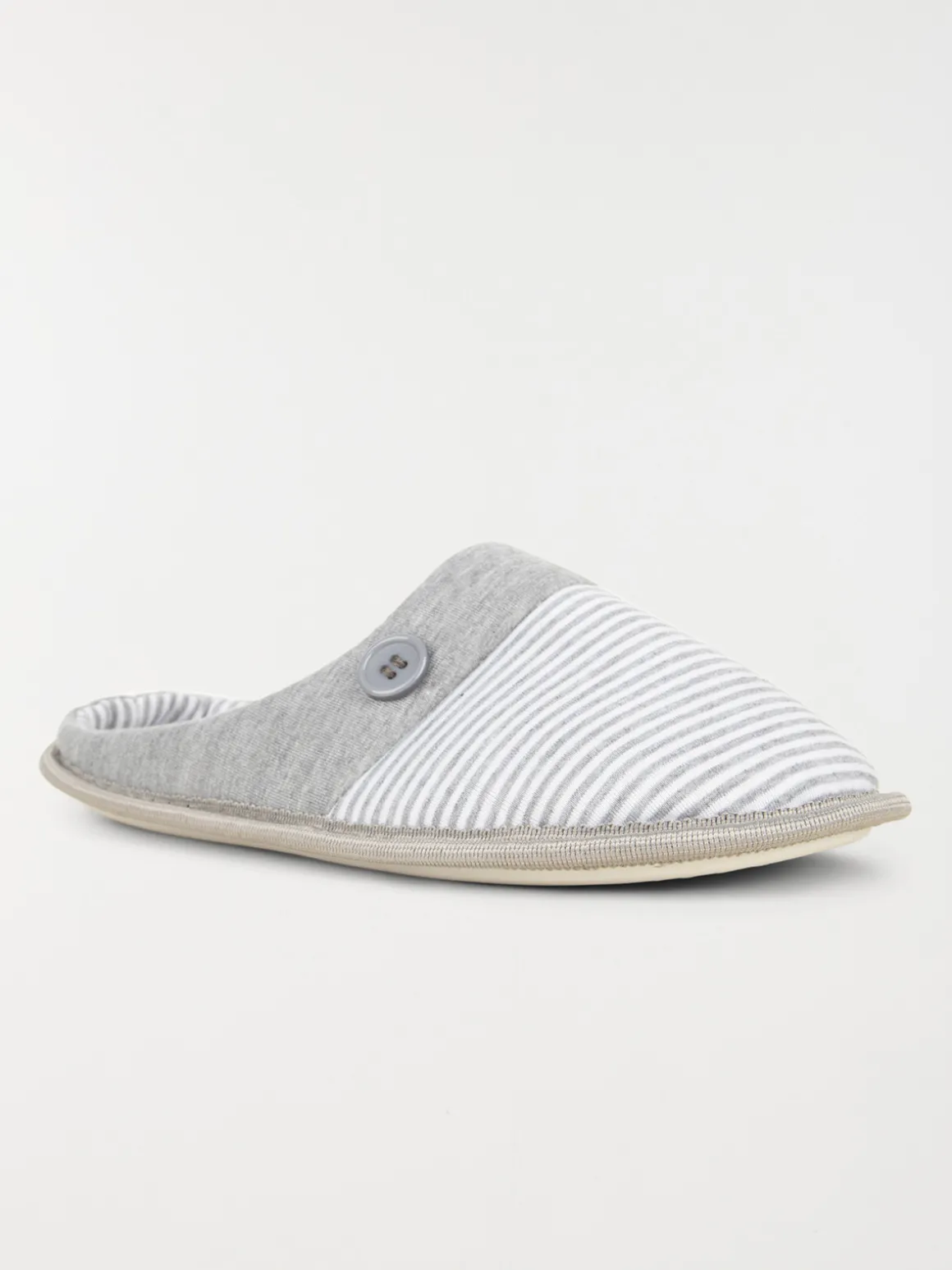 Chaussons rayés et boutons femme (37-42)