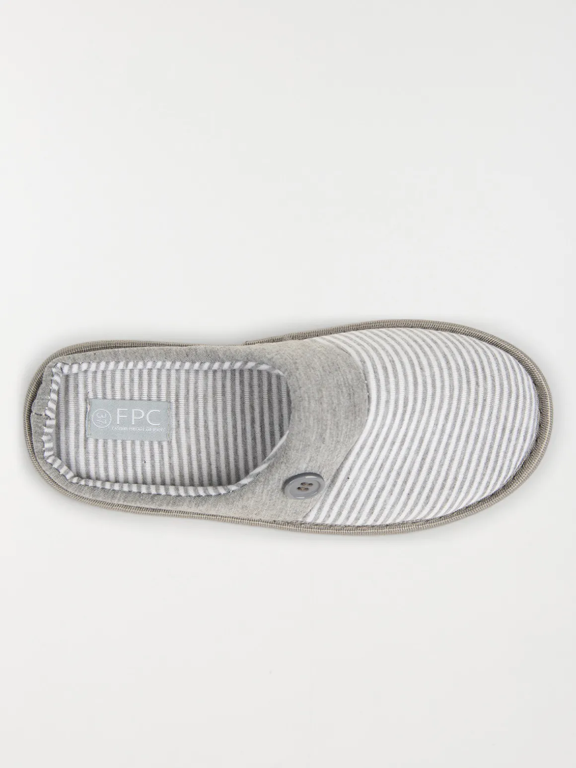 Chaussons rayés et boutons femme (37-42)