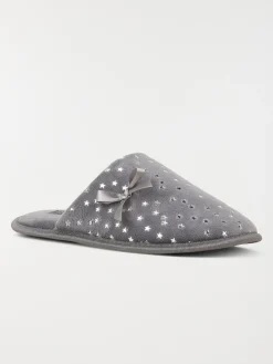 Chaussons étoiles argentés femme (36-41)